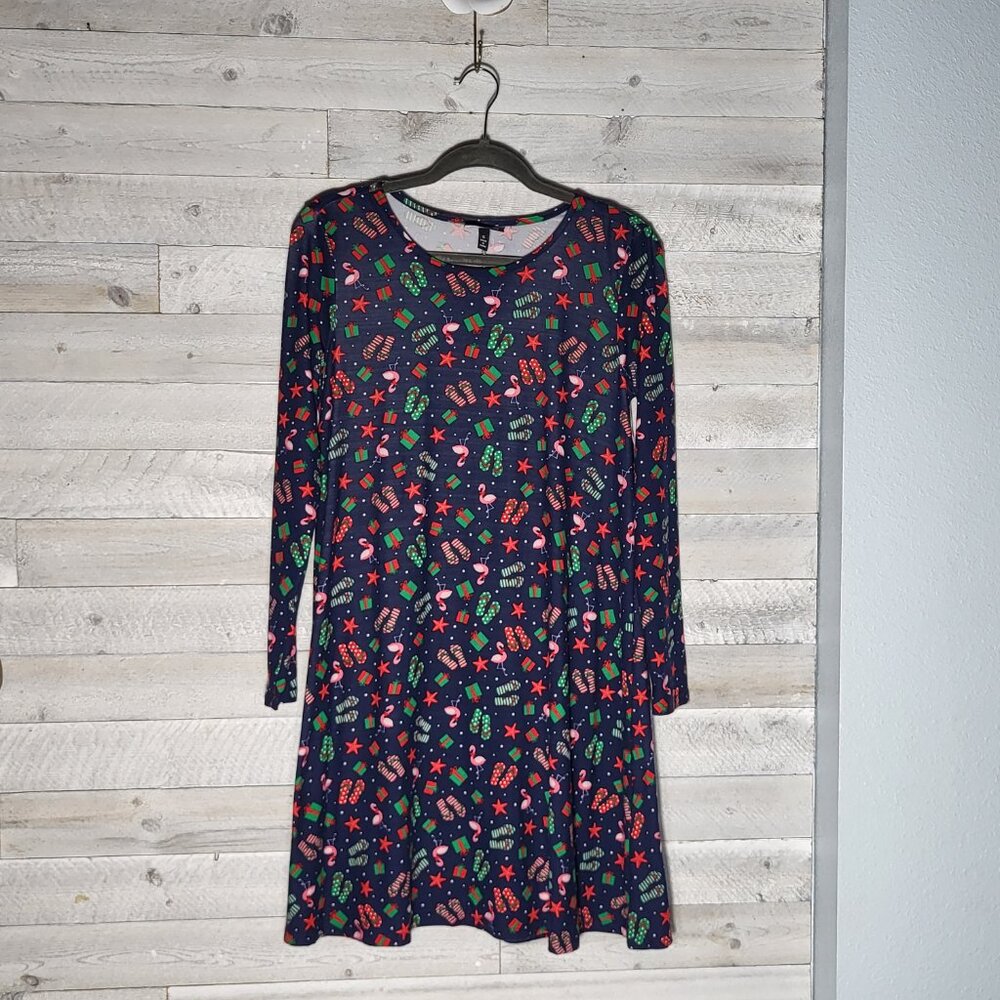 NWT Allison Brittney Dress Tropical Holiday Christmas Whimsy  Lounge